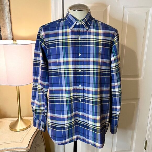 EUC Lot of 2 Men's Ralph Lauren Classic Fit Button Down Plaid Oxford Shirt LARGE - Picture 2 of 5